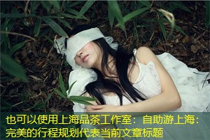 自助游上海：完美的行程规划